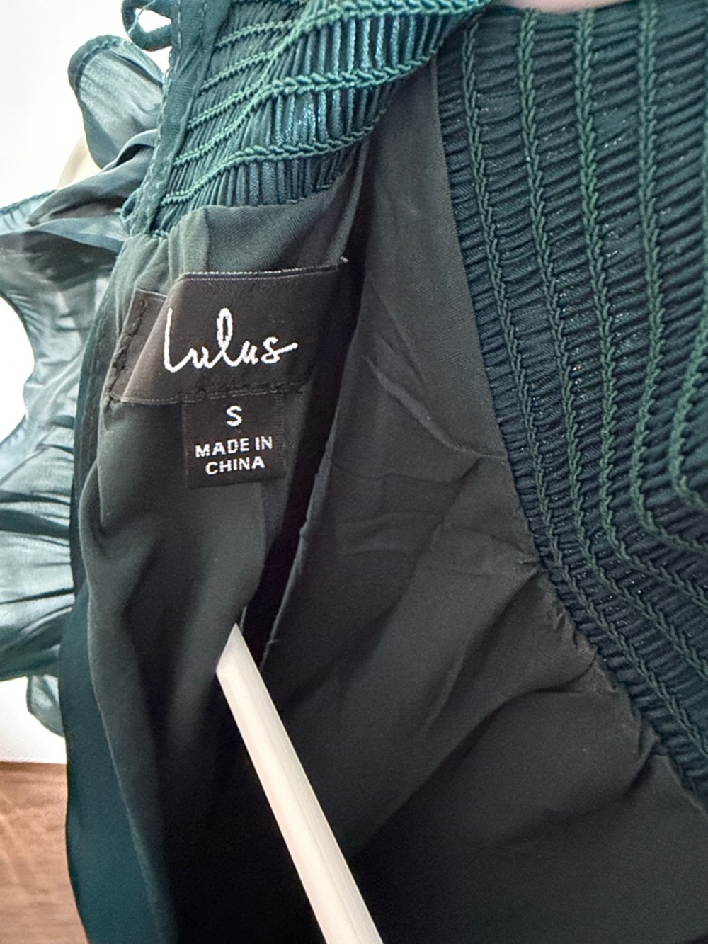 Lulu's Teal Ruffled High-Neck Maxi Dress - Picture 2 of 3